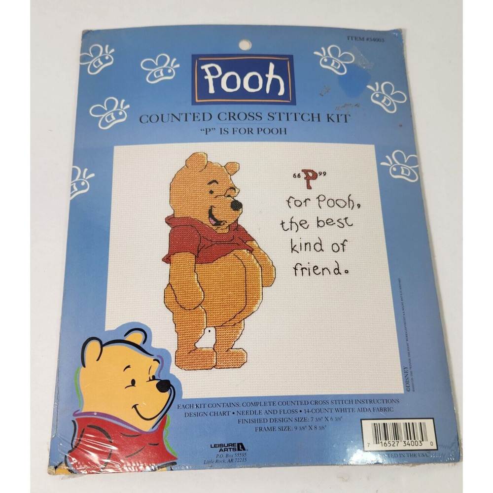 Counted Cross Stitch Leisure Arts P Is For Pooh #34003 Winnie Best Kind Friend